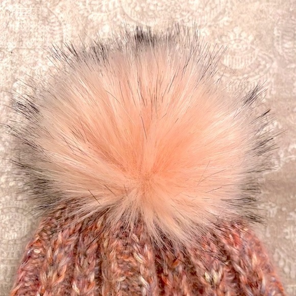 Brand New Norla Canada Alpaca & Wool Blend Knit Pom Hat Winter Marbled Pink